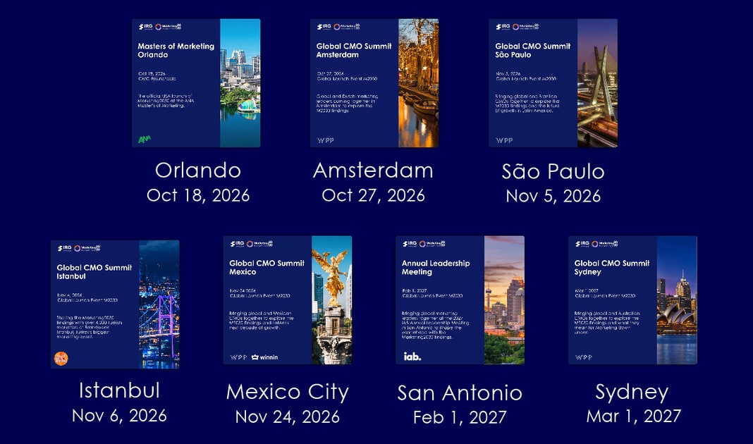 Marketing2030 events in Orlando, Amsterdam, São Paulo, Istanbul, Mexico City, San Antonio and Sydney