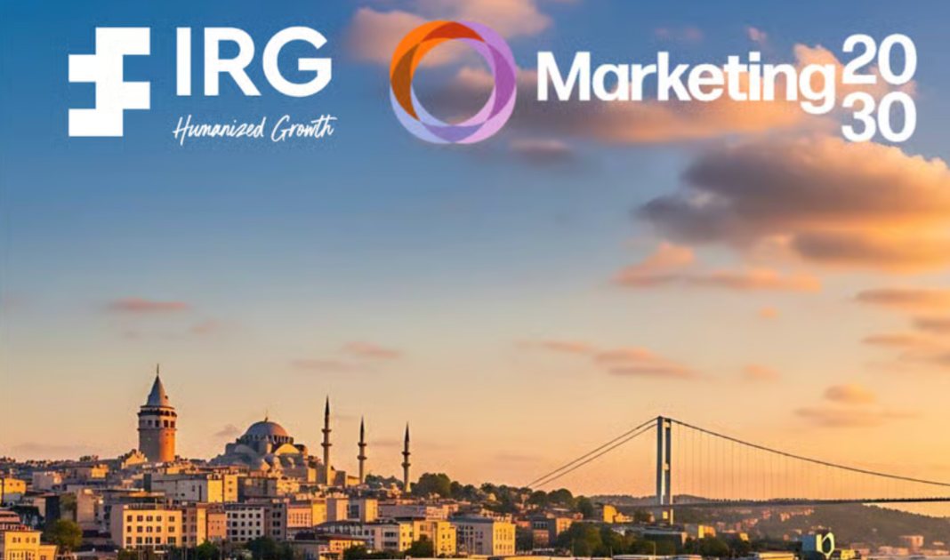The Bosphorus at sunset, under the IRG and Marketing2030 lockups