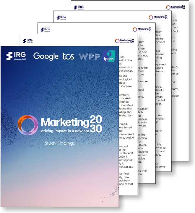 Cover and pages of the Marketing2030 Study Findings report