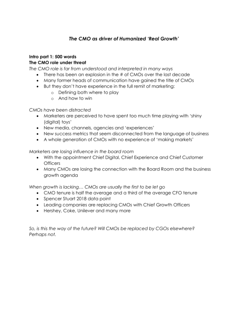 Cover of The CMO as a Driver of Real Growth