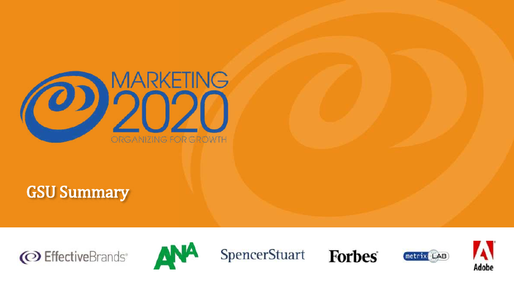 Cover of Organizing for Growth: The Marketing 2020 Summary