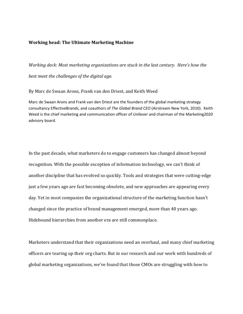 Cover of The Ultimate Marketing Machine