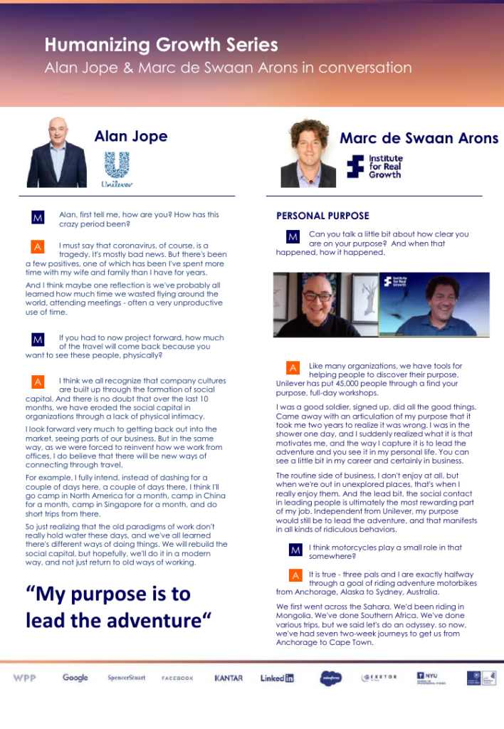 Cover of Alan Jope on Brand-Do Versus Brand-Say