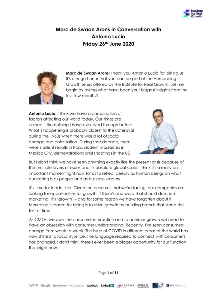 Cover of Antonio Lucio on Purpose, Platforms and the Diversity Playbook