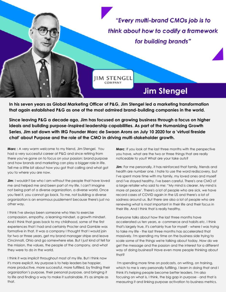 Cover of Jim Stengel on the Missing Third of Purpose