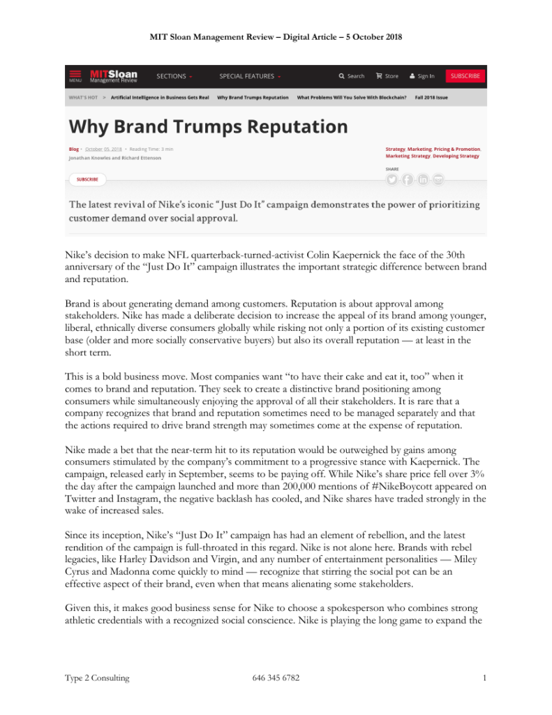 Cover of Brand Generates Demand, Reputation Generates Approval
