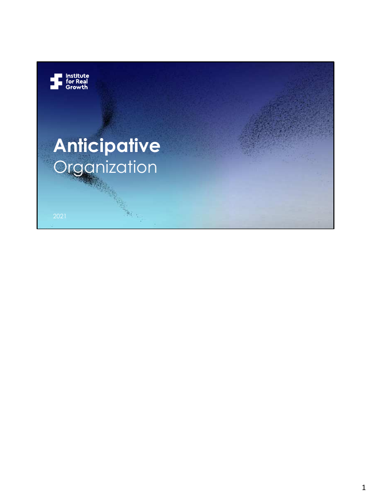 Cover of Building an Anticipative Organization