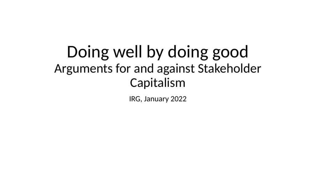 Cover of Arguments For and Against Stakeholder Capitalism