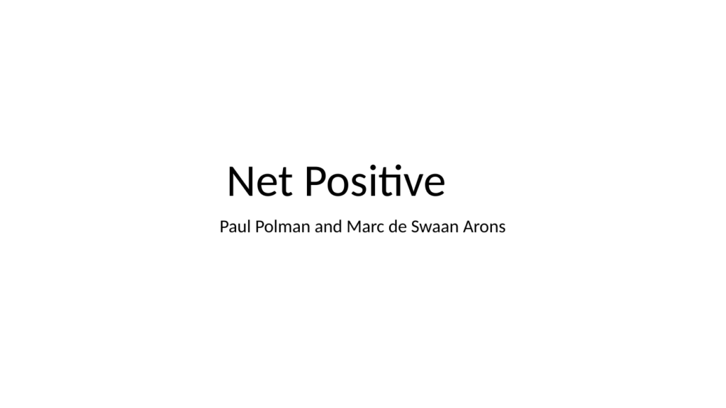 Cover of Net Positive, Read as a Blueprint for Leaders