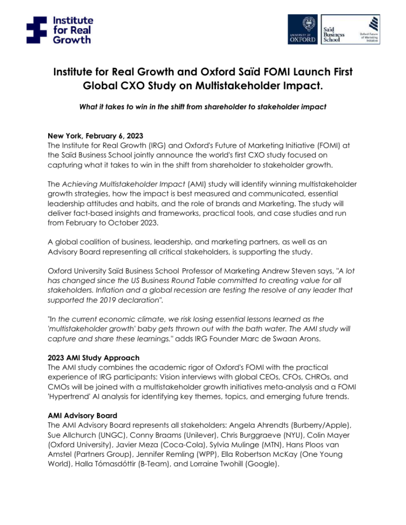 Cover of A CXO Study on the Shift From Shareholder to Stakeholder