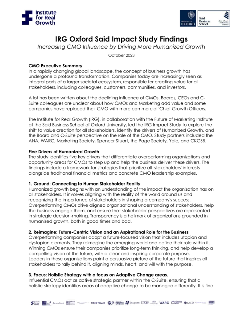 Cover of Increasing CMO Influence Through Humanized Growth