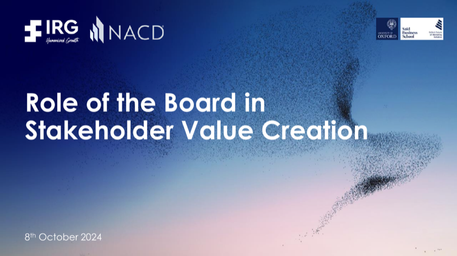 Cover of The Board's Role in Stakeholder Value Creation
