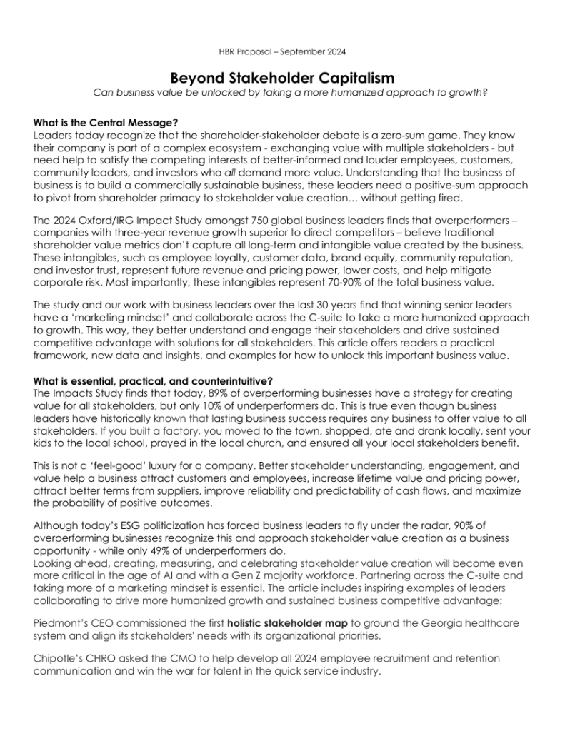 Cover of Beyond Stakeholder Capitalism: Pivoting Without Getting Fired