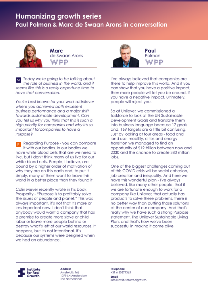 Cover of Paul Polman on Purpose, People and the Core