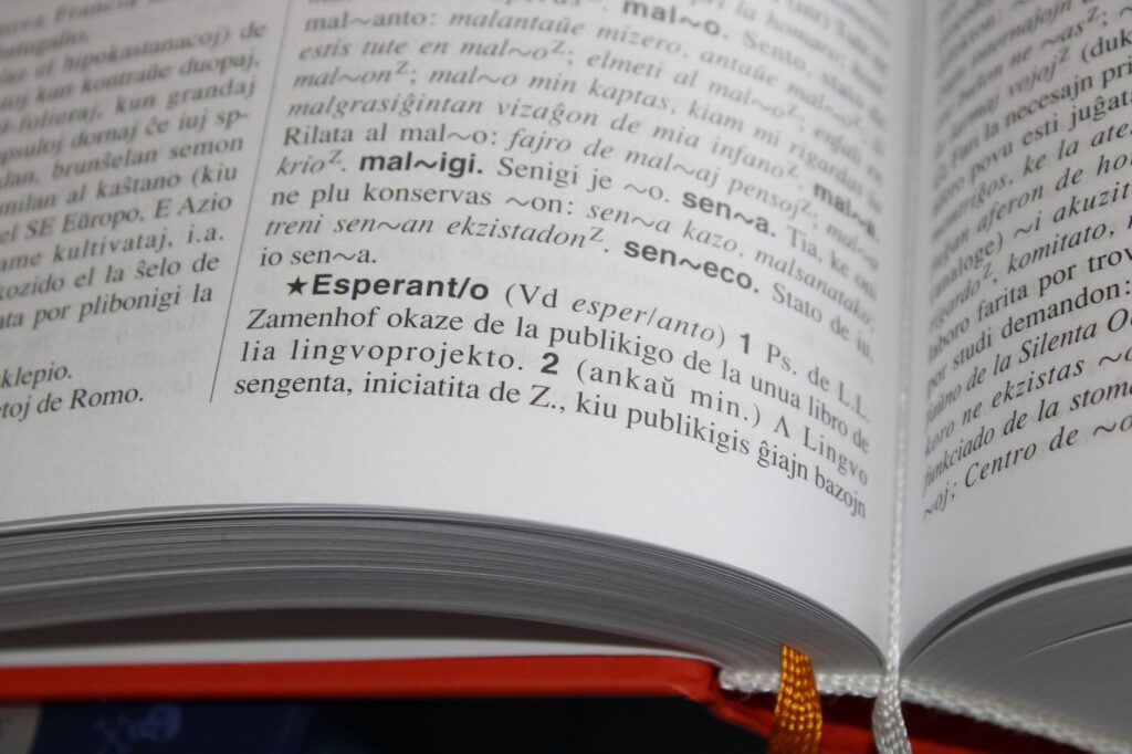 Open dictionary page in close up. Cover image for Courage Comes From the Word for Heart, and Other Things That Are Misinterpreted.